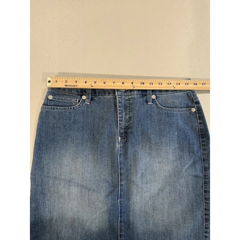 Nine West Vintage America Denim Jean Skirt 10 Western Cowgirl Travel Y2K Minimal